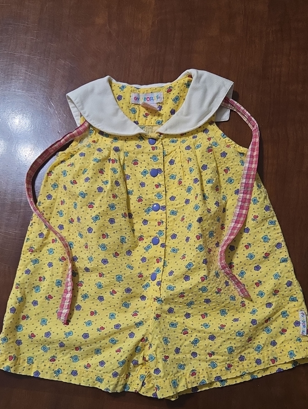 Vintage Rainbow Tag Gymboree Yellow Romper Xs
